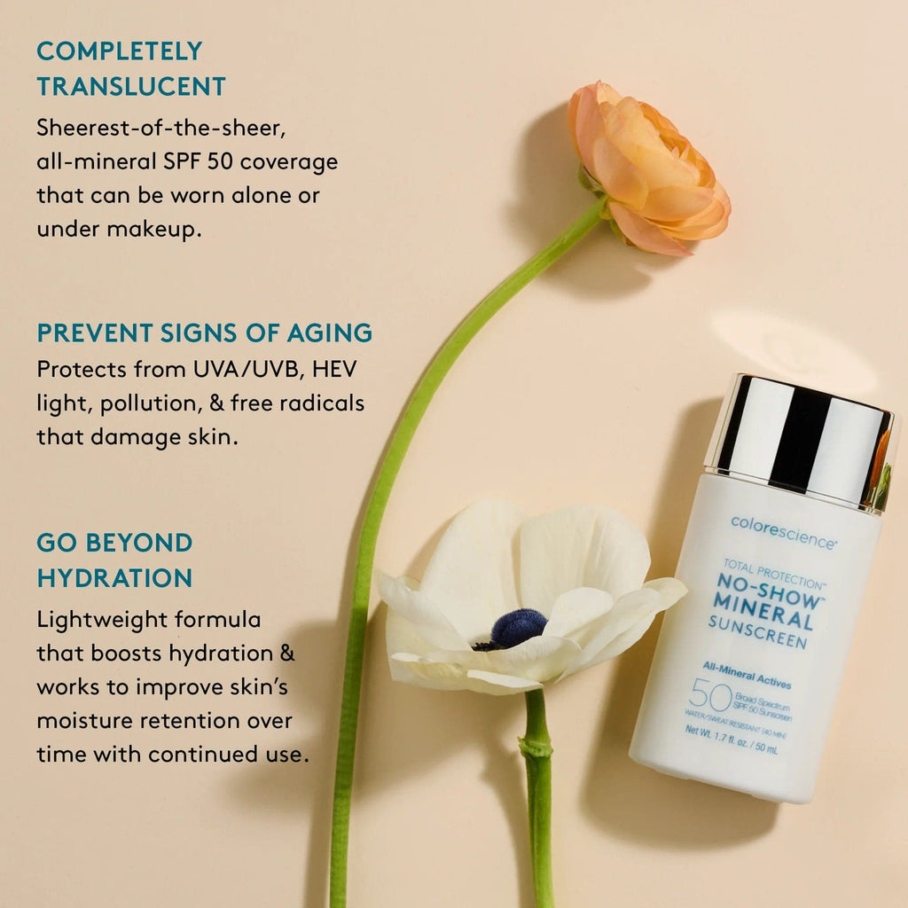 Colorescience: No - Show Mineral Sunscreen SPF50 - Monarch MD Medical Aesthetics by Double Board Certified Facial Plastic Surgeon Dr. Eli Akbari MD, FRCSC